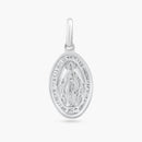 Rhodium Plated 925 Sterling Silver Engravable Virgin Mary Pendant - ARP00049 | Silver Palace Inc.