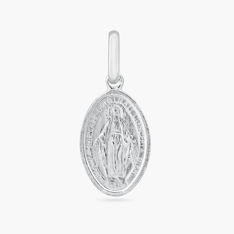 Silver 925 Rhodium Plated Virgin Mary Pendant - ARP00050 | Silver Palace Inc.