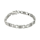 Silver 925 Rhodium Plated CZ Link Bracelet - BGB00100 | Silver Palace Inc.