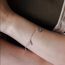 Pulsera CZ con dijes chapados en rodio de plata 925 - BGB00215