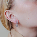 Pendientes de plata 925 chapados en rodio con circonitas de 3 hebras - BGE00220