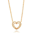 Silver 925 Rose Gold Plated Open Heart CZ Necklace - BGP00692RGP | Silver Palace Inc.