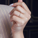 Silver 925 Gold Plated Clear CZ Stackable Eternity Ring - BGR00728