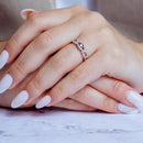 Rhodium Plated 925 Sterling Silver Knotted Red CZ Ring - BGR01112RED