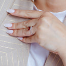 Anillo de mariposa roja con circonita cúbica en plata de ley 925 rodiada - BGR01164GAR