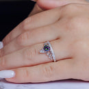 Rhodium Plated 925 Sterling Silver Crown Synthetic Mystic Topaz CZ Ring - BGR01267