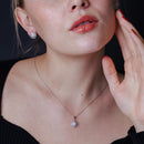 Conjuntos de girasoles transparentes con circonitas cúbicas en plata de ley 925 rodiada - BGS00622CLR