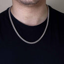 Rhodium Plated 925 Sterling Silver Franco 420 Chain 4.2mm - CH323 RH