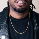 Cadena o pulsera de plata de ley 925 bañada en oro 070 de 3,2 mm - CH393 GP