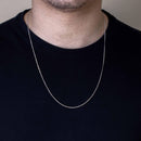 Cadena de eslabones superplana de plata de ley 925 rodiada, talla 040, 1,4 mm - CH414 RH