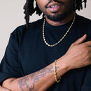 Gold Plated 925 Sterling Silver Puffed Mariner Chain 7mm - CH537 GP