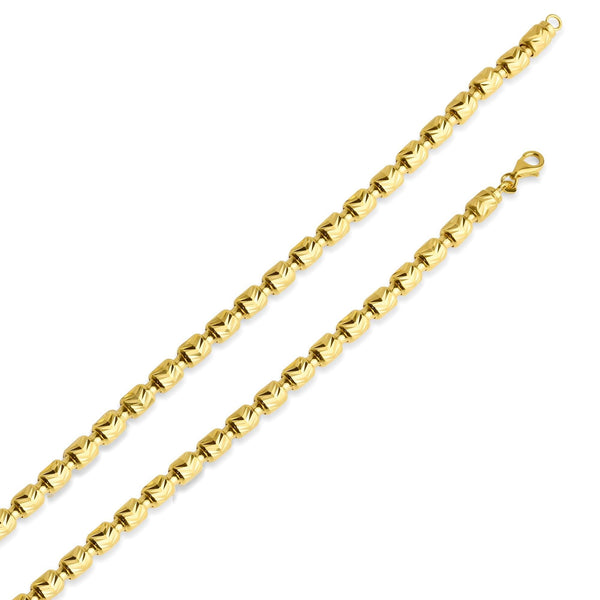 Silver 925 Gold Plated Barrel Arrow Chain 6mm - CH540 GP | Silver Palace Inc.