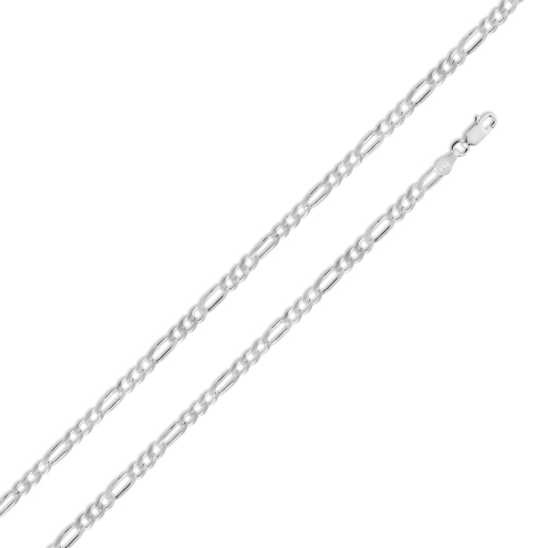 Figaro 100 Chain and Bracelet 3.9mm - CH605 | Silver Palace Inc.
