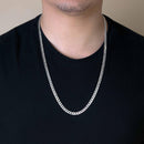 Curb 160 Cadena o pulsera lisa de 1 lado con corte de diamante y 1 lado de 6,1 mm - CH629B