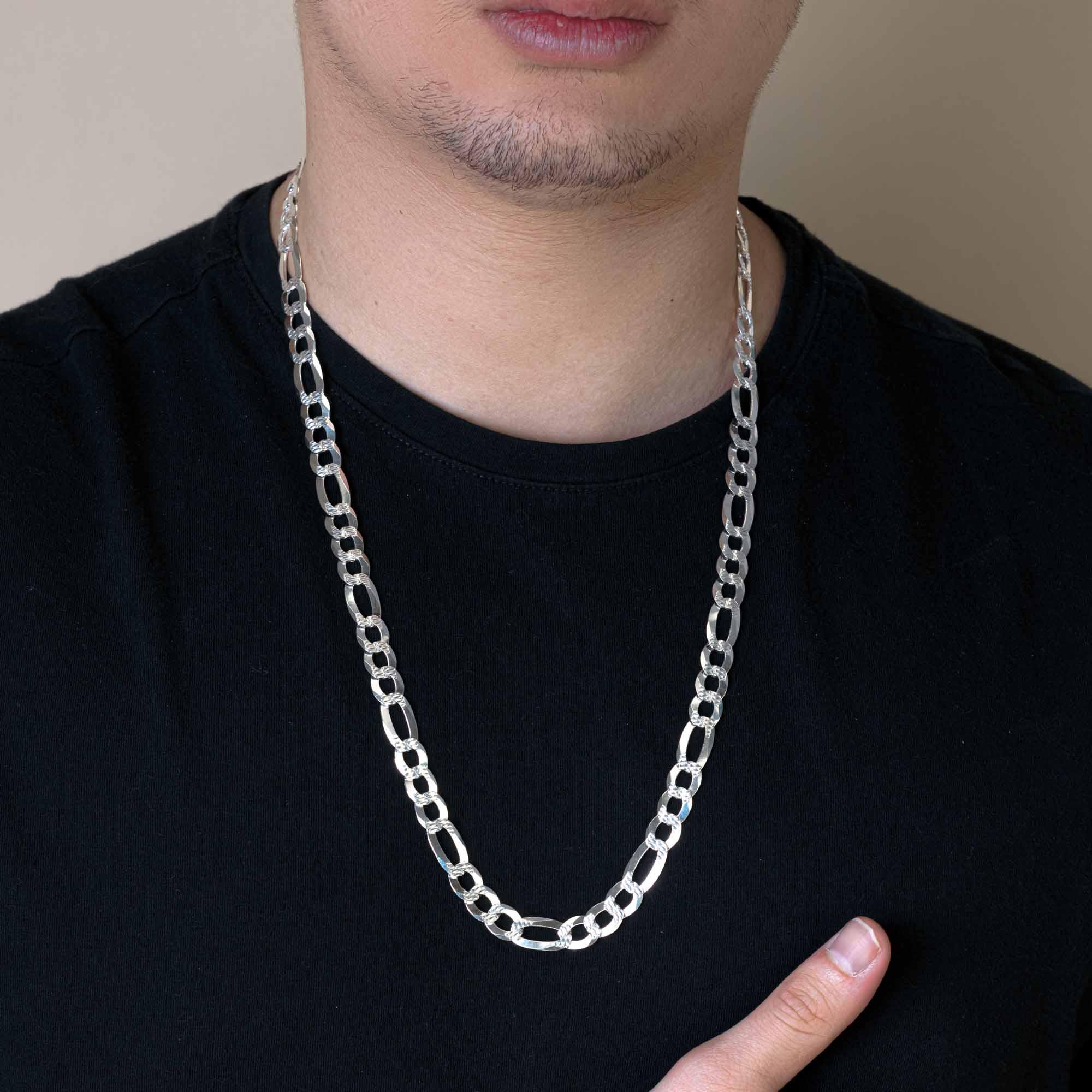 Diamond Cut Figaro 200 Chain or Bracelet 8.9mm - CH639