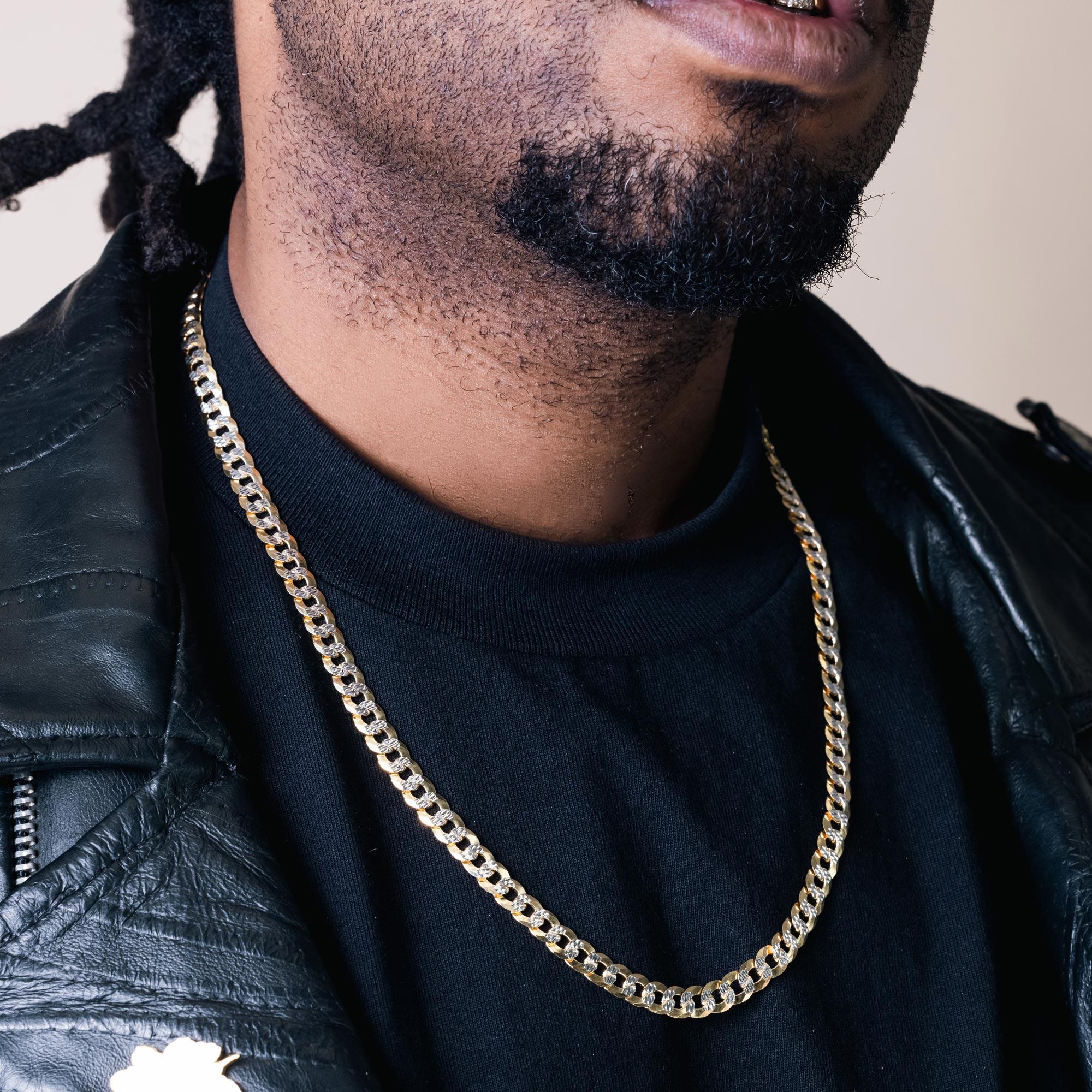 Gold Plated 925 Sterling Silver DC Curb Chain 6.5mm - CH938 GP