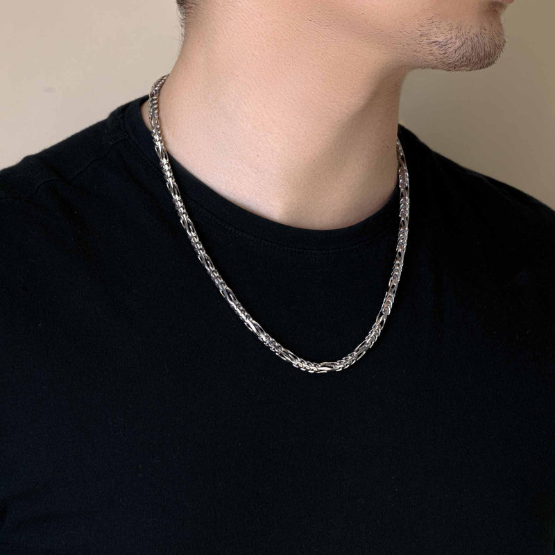 Silver 925 Rhodium Plated Figaro Franco Chain 5mm CH942 RH