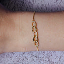 Gold Plated 925 Sterling Silver CZ  Four Link Bracelet - GMB00101GP