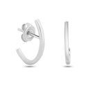 Silver 925 Rhodium Plated Open End Stud Earrings - GME00129 | Silver Palace Inc.