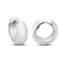 Silver 925 Rhodium Plated Dome Huggie Hoop Earrings - GME00140 | Silver Palace Inc.