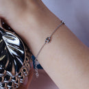 Pulsera ajustable con dije marinero abullonado en plata de ley 925 rodiada - ITB00328-RH