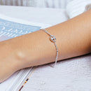 Pulsera ajustable de doble vuelta con dije marinero abullonado en plata de ley 925 rodiada - ITB00330-RH