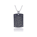 Silver 925 Armenian Prayer Oxidized Square Tag - OXP00015 | Silver Palace Inc.