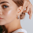 Pendientes planos de Buda en plata de ley 925 bicolor - SOE00005