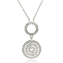 Closeout-Silver 925 Clear CZ Rhodium Plated Multi Circle Pendant Necklace - STP00185 | Silver Palace Inc.
