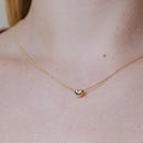 Gold Plated 925 Sterling Silver Small Heart with Stone Necklace - STP01542GP