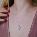 Collar de plata de ley 925 rodiada con corazón de circonitas - STP01584