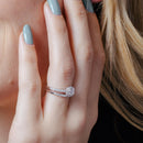 Anillo nupcial de plata de ley 925 con circonita cúbica central redonda y baño de rodio sin níquel - STR01171