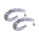 Closeout-Silver 925 Rhodium Plated Graduate Cluster J Hook CZ Stud Earrings - STE00499B | Silver Palace Inc.