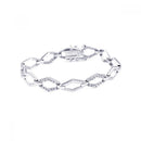 Silver 925 Rhodium Plated Open Sharp Marquis CZ Outline Bracelet - BGB00010 | Silver Palace Inc.
