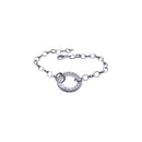 Closeout-Silver 925 Rhodium Plated Open O Circle Micro Pave Clear CZ Bracelet - STB00172 | Silver Palace Inc.