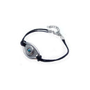 Silver 925 Rhodium Plated Evil Eye Black Cord Bracelet - STB00349 | Silver Palace Inc.