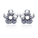 Closeout-Silver 925 Rhodium Plated Multiple Round Clear CZ Stud Earrings - BGE00183 | Silver Palace Inc.