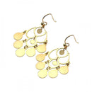 Silver 925 Gold Rhodium Plated Flat Round Chandelier Hook Earrings - STE00583 | Silver Palace Inc.