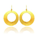 Closeout-Silver 925 Gold Rhodium Plated Round Open Circle Earrings - STE00655 | Silver Palace Inc.