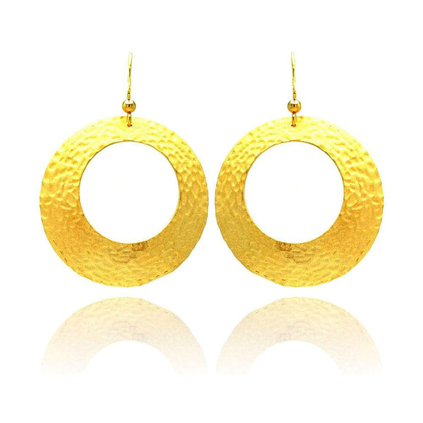 Closeout-Silver 925 Gold Rhodium Plated Round Open Circle Earrings - STE00655 | Silver Palace Inc.