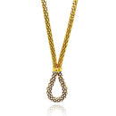 Closeout-Silver 925 Gold Rhodium Plated Multiple Disc CZ Italian Necklace - ITN00040GP | Silver Palace Inc.