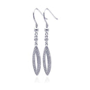 Silver 925 Rhodium Plated Micro Pave Clear Open Marquis CZ Dangling Hook Earrings - ACE00038 | Silver Palace Inc.
