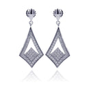Silver 925 Rhodium Plated Micro Pave Clear Open Sharp Marquis CZ Dangling Stud Earrings - ACE00039 | Silver Palace Inc.
