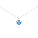 Silver 925 Rhodium Plated Open Heart Evil Eye CZ Necklace -  BGP00270 | Silver Palace Inc.