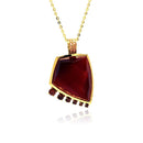 Closeout-Silver 925 Gold Plated Red CZ Necklace - BGP00327 | Silver Palace Inc.