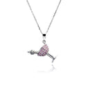 Silver 925 Gold Plated Mother of Pearl Flower CZ Necklace - BGP00445 | Silver Palace Inc.