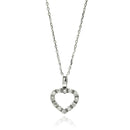 Silver 925 Rhodium Plated Open Heart CZ Necklace - BGP00586 | Silver Palace Inc.