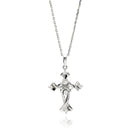 Silver 925 Rhodium Plated Cross CZ Necklace - BGP00615 | Silver Palace Inc.