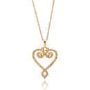 Silver 925 Gold Plated Open Heart CZ Outline Necklace - BGP00685 | Silver Palace Inc.