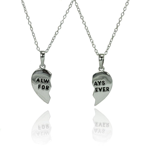 Silver 925 Rhodium Plated Always Forever Necklace - BGP00768 | Silver Palace Inc.